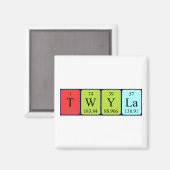 Aimant de nom de table périodique Twyla (Recto/Verso)