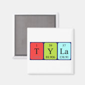 Aimant de nom de table périodique Tyla (Recto/Verso)