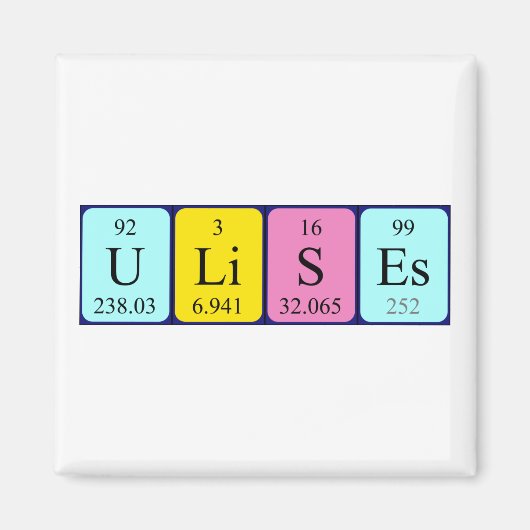 Aimant de nom de table périodique Ulises (Devant)