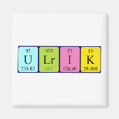 aimant de nom de table périodique Ulrik (Devant)