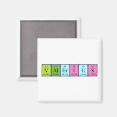 Aimant de nom de table périodique Valerius (Recto/Verso)