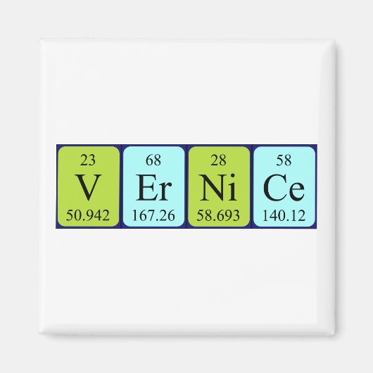 Aimant de nom de table périodique Vernice (Devant)