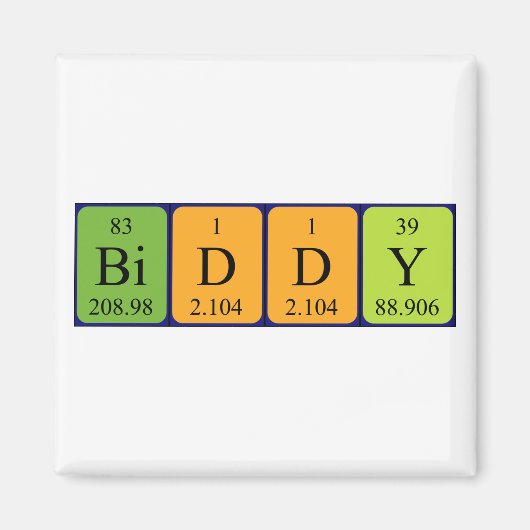 aimant de nom de table périodique vide (Devant)