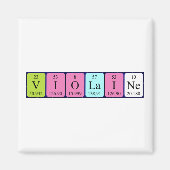 aimant de nom de table périodique violaine (Devant)