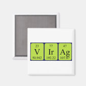 aimant de nom de table périodique Virág (Recto/Verso)