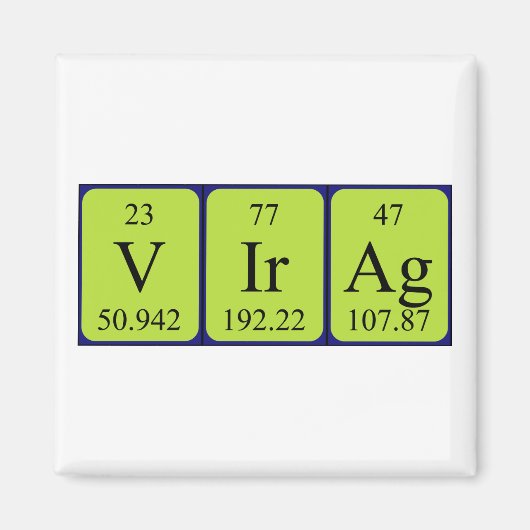 aimant de nom de table périodique Virág (Devant)
