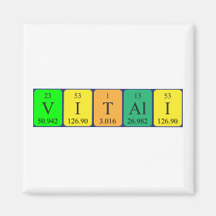 aimant de nom de table périodique Vitali