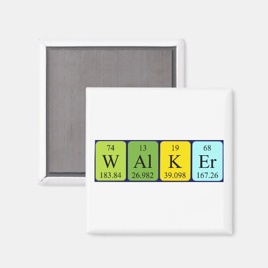 Aimant de nom de table périodique Walker (Recto/Verso)