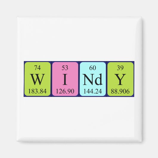 aimant de nom de table périodique Windy (Devant)