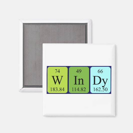 aimant de nom de table périodique Windy (Recto/Verso)