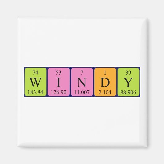 aimant de nom de table périodique Windy (Devant)