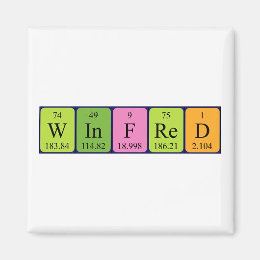 Aimant de nom de table périodique Winfred (Devant)