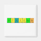 Aimant de nom de table périodique Winifred (Devant)