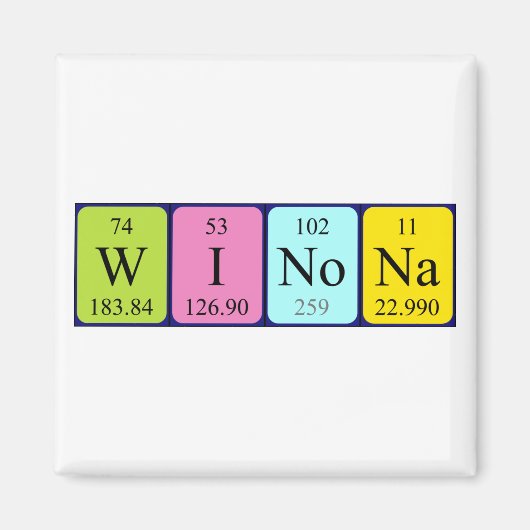 aimant de nom de table périodique Winona (Devant)