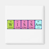 Aimant de nom de table périodique Wissam (Devant)