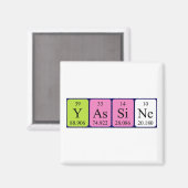 Aimant de nom de table périodique Yassine (Recto/Verso)