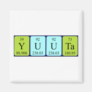 Aimant de nom de table périodique Yuuta