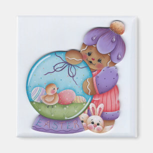 Aimant de Pâques Snowglobe de pain d'épice