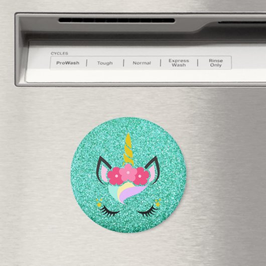 Aimant de Parties scintillant Turquoise Unicorne p (In Situ (Lave-vaisselle))