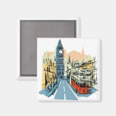 aimant de paysage de Londres Angleterre (Recto/Verso)