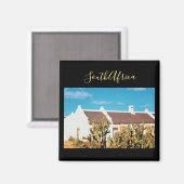 Aimant de paysage de maison de style ferme d'Afriq (Recto/Verso)