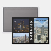 Aimant de paysage urbain d'Atlanta, Géorgie (Recto/Verso)