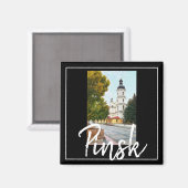 Aimant de paysage urbain de Pinsk d'architecture d (Recto/Verso)