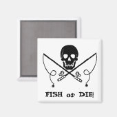 Aimant de pêche au Jolly roger pirate (Recto/Verso)