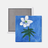aimant de peinture à fleurs blanches par jamie (Recto/Verso)