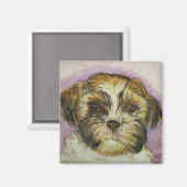 aimant de peinture de chiot (Recto/Verso)