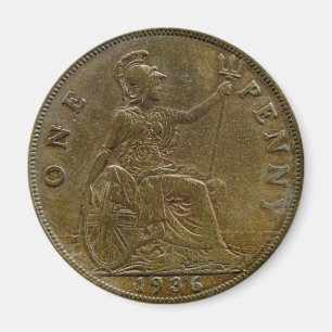Aimant de penny des 1936 Anglais