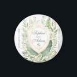 Aimant de Personnaliser Mariage du bouclier de ver<br><div class="desc">Célébrez l'amour avec notre charmant faire-part de mariage avec des plantes d'aquarelle délicates, y compris des feuilles d'eucalyptus, des fougères et des vignes. Les tons pastel et la touche rustique créent une atmosphère enchanteresse. Personnalisez ce modèle en cliquant sur le bouton "Personnaliser". Pour effectuer des modifications avancées, veuillez appuyer sur...</div>