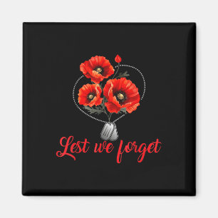 Aimant De peur que nous oublions la fleur de pavot rouge 