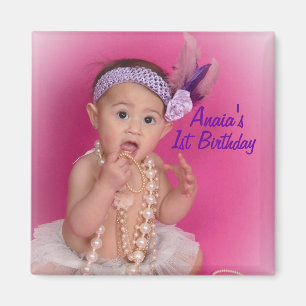 Aimant de photo d'anniversaire de bébé