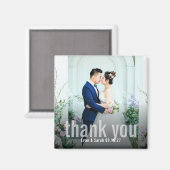 Aimant de photo de mariage remerciement moderne mi (Recto/Verso)