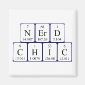 Aimant de phrase de table périodique NerdChic (Devant)
