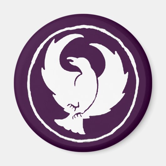 Aimant de pied de travers (blanc/violet foncé) (Devant)