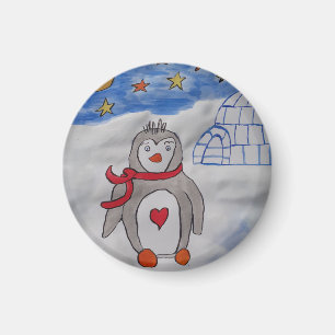 Aimant de pingouin à neige d'hiver