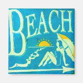 aimant de plage bleu (Devant)