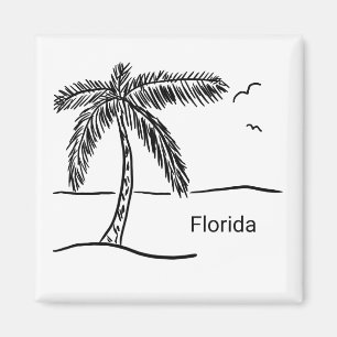 Aimant de plage Floride dessiné à la main