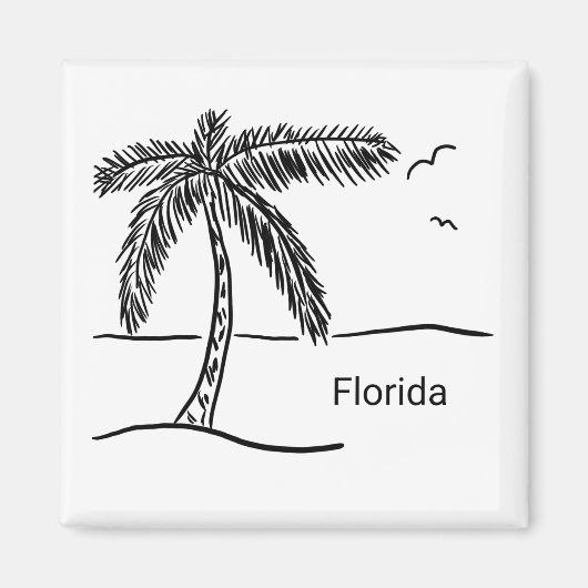 Aimant de plage Floride dessiné à la main (Devant)