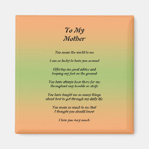 Aimant de poème du jour de mère