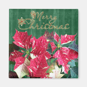 Aimant de poinsettia de Joyeux Noël