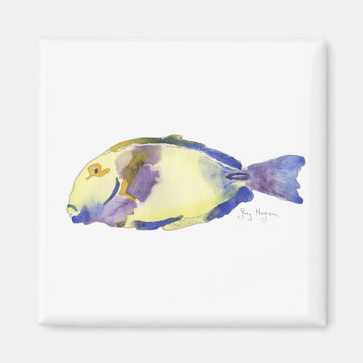 Aimant de poisson jaune/bleu (Devant)