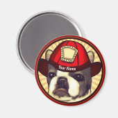 Aimant de pompier Boston Terrier (Recto/Verso)