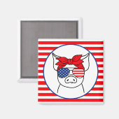 Aimant de porc patriotique (Recto/Verso)