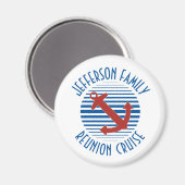 Aimant de porte de croisière en famille avec ancre (Recto/Verso)