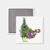 Aimant de poulet à la fleur (Recto/Verso)