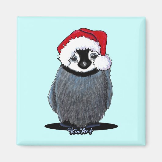 Aimant de poulet en pingouin de Noël (Devant)