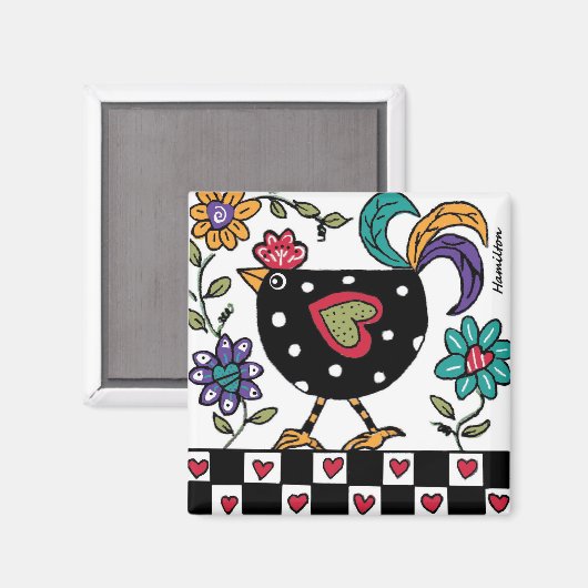 aimant de poulet noir (Recto/Verso)